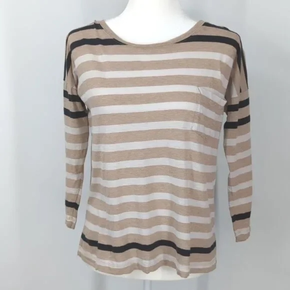 Madewell Contrast Trim 3/4 Shirt - Size XS